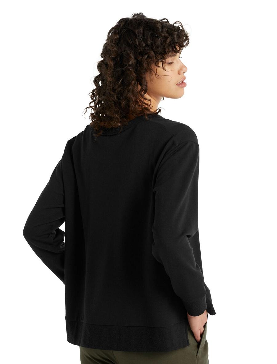 Sweats Icebreaker RealFleece™ Merino Dalston Long Sleeve Femme Noir | FR 1614FDNM